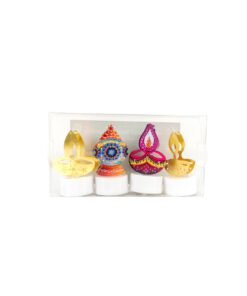 Diwali LED Tealight Candles 5 x 7.7cm 4pc