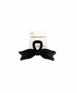 Black Frosted Bowknot Hair Clip 1pc
