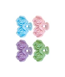 Double Flower Hair Clip 1pc Assorted
