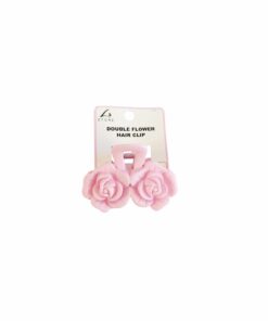 Purple Double Flower Hair Clip 1pc