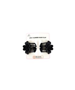 Black Frosted Flower Hair Clip 2pc