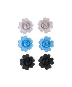 Frosted Flower Hair Clip 2pc Assorted
