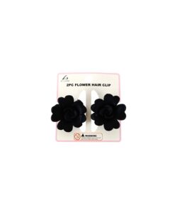 Black Frosted Flower Hair Clip 2pc