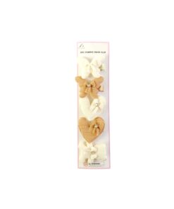 Light Brown Butterfly Fabric Hair Clip 5pc