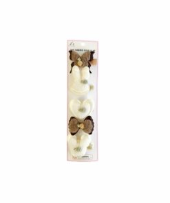 Dark Brown Butterfly Fabric Hair Clip 5pc