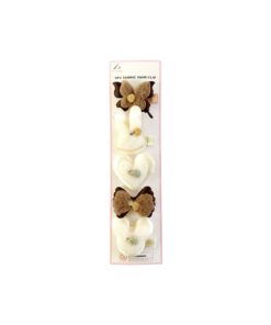 Dark Brown Butterfly Fabric Hair Clip 5pc
