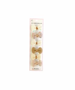 Light Brown Bowknot Fabric Hair Clip 6pc