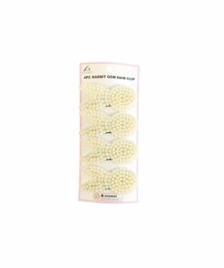 Milky White Rabbit Gem Hair Clip 4pc