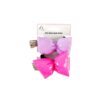 Hot Pink Purple Bow Hair Rope 7.5x9 cm 2pc