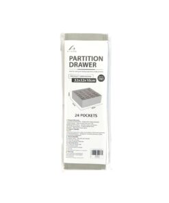 Gray 24 Pockets Partition Drawer 32x32x10cm