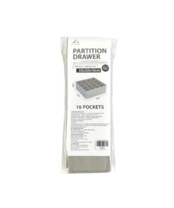 Gray 16 Pockets Partition Drawer 32x32x10cm