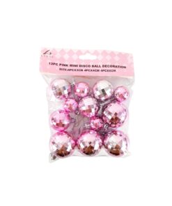 Pink Mini Disco Ball Decoration 12pc