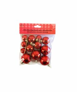 Red Mini Disco Ball Decoration 12pc