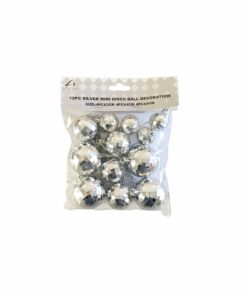 Silver Mini Disco Ball Decoration 12pc