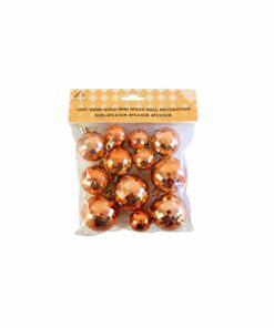 Rose Gold Mini Disco Ball Decoration 12pc
