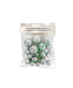Silver Glitter Balls 20pc