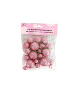 Pink Glitter Balls 20pc