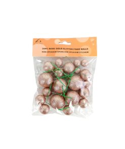 Rose Gold Glitter Balls 20pc