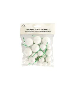 White Glitter Balls 20pc