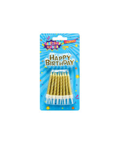 Gold Candles With Holder 16pk