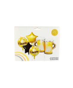Gold Black Beer Foil Balloons 5pc