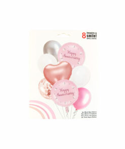 Pink Anniversary Foil Balloons 5pc