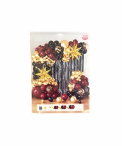 Burgundy Gold Black Balloon Garland Kit 100pc