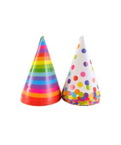 Rainbow Party Paper Hat 15cm 10pc