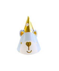 Blue Baby Bear Paper Hat 15cm 10pc