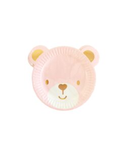 Pink Baby Bear Paper Plate 7in 12pc