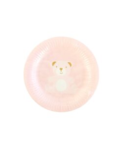 Pink Baby Bear Paper Plate 9in 12pc