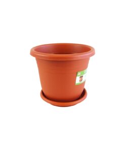 Plastic Flower Pot With Tray 8L Dia 28 x H 24cm
