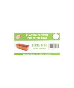 Alternative view of Plastic Flower Pot With Tray 6.6L 44x19x13cm