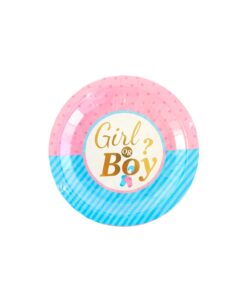 Gender Reveal Paper Plate 9in 12pc