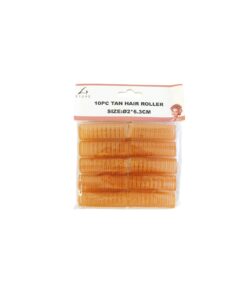 Tan Nylon Hair Rollers 6.3cm 10pc