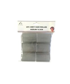 Grey Nylon Hair Rollers 6.3cm 6pc