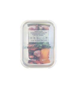 Partition Rectangle Borosilicate Glass Container 950ml