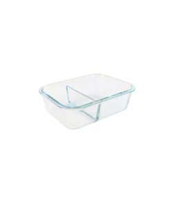 Partition Rectangle Borosilicate Glass Container 950ml
