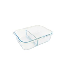Partition Rectangle Borosilicate Glass Container 1500ml