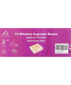 12 Window Cupcake Box 34x26x10cm 10pc