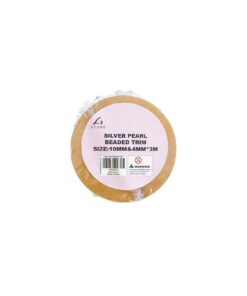 Silver Pearl Beaded Trim String 3m