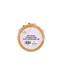 Red Pearl Beaded Trim String 3m