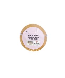 White Pearl Beaded Trim String Ribbon 4.5m