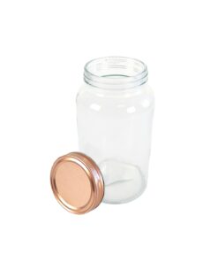 Glass Storage Jar with Copper Lid 1400ml 10.5 x 10.5 x 21.6cm