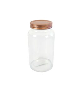 Glass Storage Jar with Copper Lid 1400ml 10.5 x 10.5 x 21.6cm