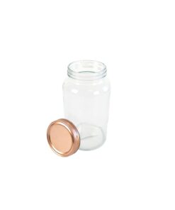 Glass Storage Jar with Copper Lid 1200ml 10.5 x 10.5 x 19.1cm