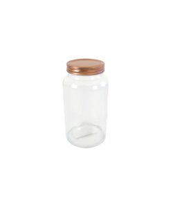 Glass Storage Jar with Copper Lid 1200ml 10.5 x 10.5 x 19.1cm