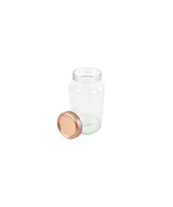 Glass Storage Jar with Copper Lid 900ml 10.5 x 10.5 x 15.6cm