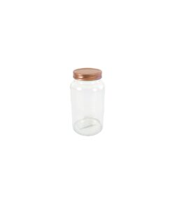 Glass Storage Jar with Copper Lid 900ml 10.5 x 10.5 x 15.6cm