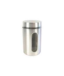 Glass Storage Jar with Metal Sleeve 900ml 10 x 10 x 17.8cm